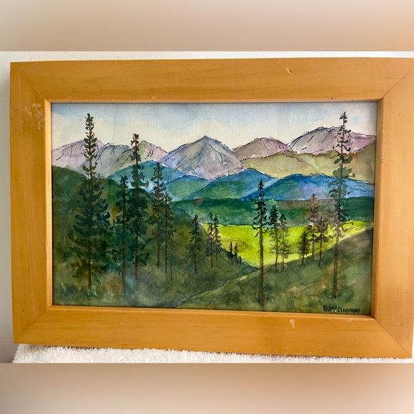 Other - Watercolor , Blue Ridge Mtns, signed B. McClannan professionally framed.